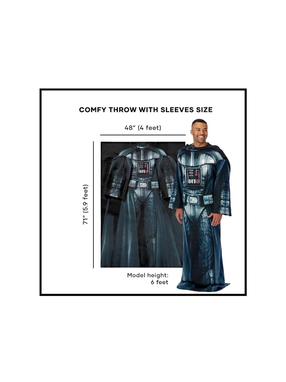 Adult Star Wars Darth Vader silk touch comfy throw blanket with sleeves